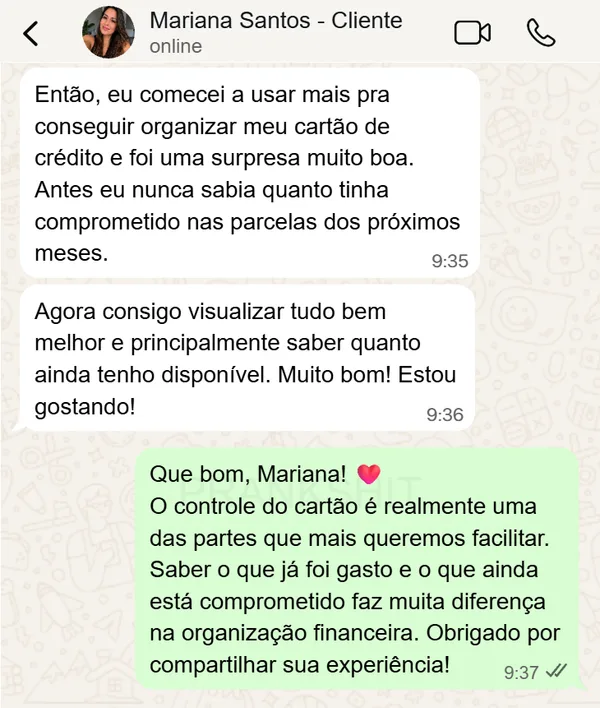 Depoimento de Mariana Santos, cliente do Valorizzy