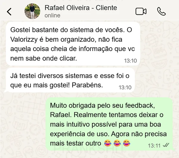 Depoimento de Rafael Oliveira, cliente do Valorizzy